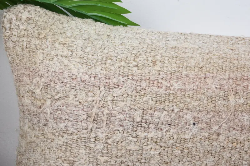 Pillow for Sofa, Interior Designer Pillow, Antique Pillows, 12x20 Beige Pillow, Handwoven Pillow Cover, Authentic Cushion Cover, Pillow Cover - 2