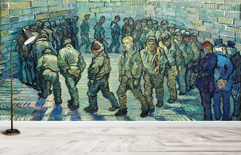 3d Wall Paper, Prisoners Exercising by Van Gogh, Wall Paper Peel and Stick, Custom Wall Paper, Oil Painting Print, - 10