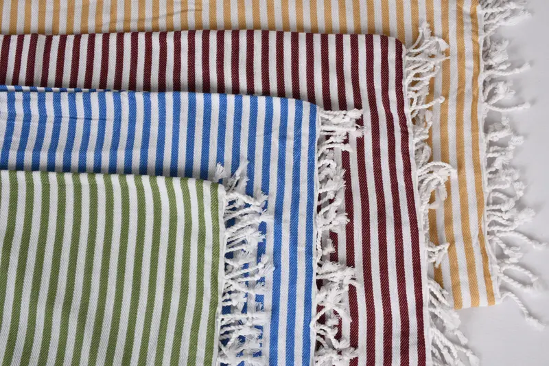 104x76 Cotton Striped Towel, Boyfriend Christmas Gift, Personalized Blanket, Family Gift Basket, Tablecloth, Organic Throw, Woven Throw Blanket - 3