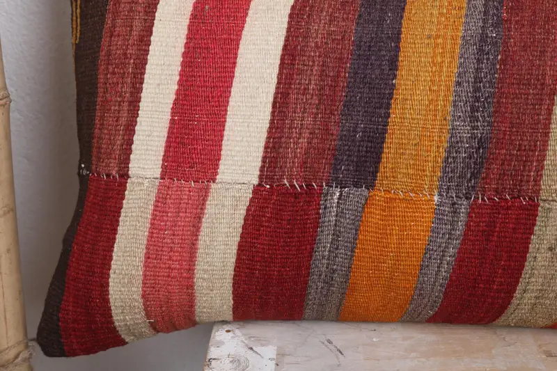12x43 Red Pillow, Living Room Throw Pillow Case, Pillow Cover, Kilim Cushion Sham, Kilim Pillow Cover, Vintage Pillow, Natural Pillow Case - 3