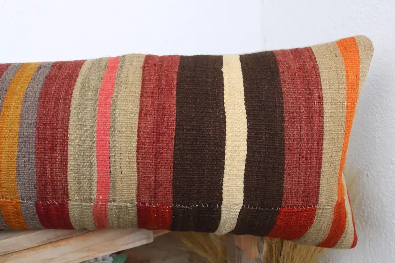 12x43 Red Pillow, Living Room Throw Pillow Case, Pillow Cover, Kilim Cushion Sham, Kilim Pillow Cover, Vintage Pillow, Natural Pillow Case - 5