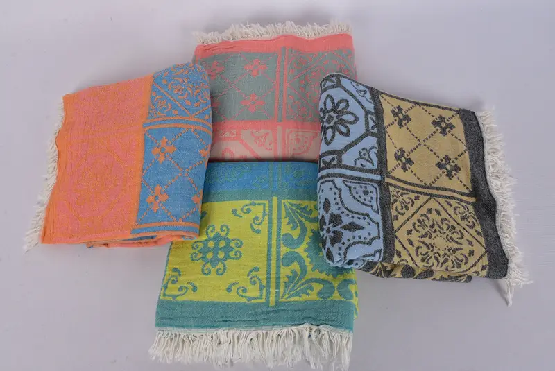 Turkish beach towel with fringe, Bachelorette Party Favors, Thin towel, Bachelorette Favor, Bachelor Gifts, 68x36 Cotton Floral Patterned Towel - 6