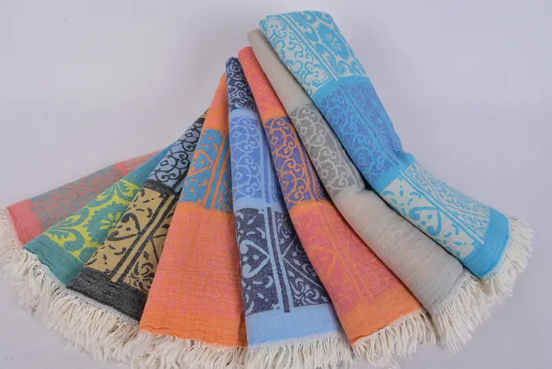 Turkish beach towel with fringe, Bachelorette Party Favors, Thin towel, Bachelorette Favor, Bachelor Gifts, 68x36 Cotton Floral Patterned Towel - 4
