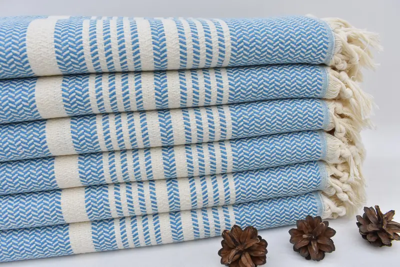 Organic towel, 70x40 Cotton Striped Towel, Absorbent Turkish towel, Scarf Towel, Christmas Favors, Fringed Turkish towel for poolside, Handmade Gift - 4