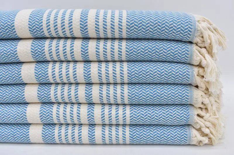 Organic towel, 70x40 Cotton Striped Towel, Absorbent Turkish towel, Scarf Towel, Christmas Favors, Fringed Turkish towel for poolside, Handmade Gift - 2