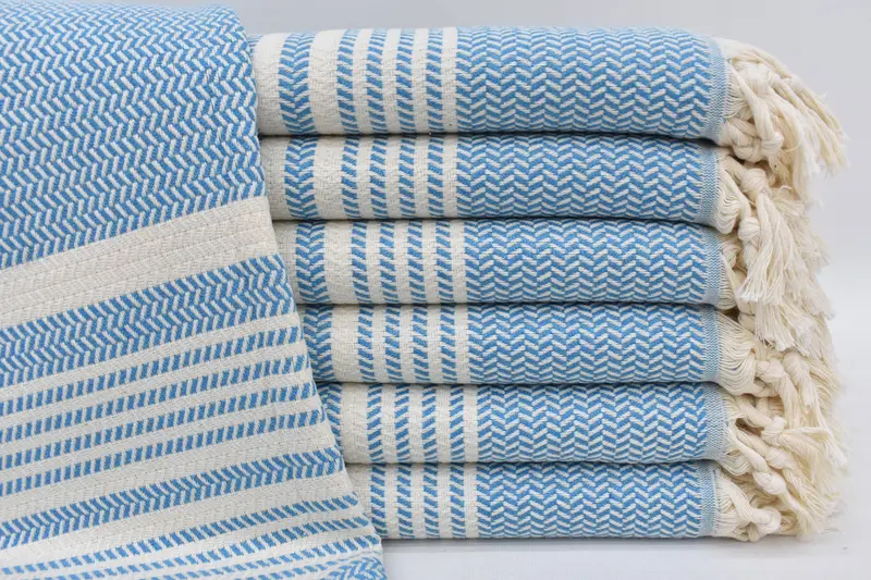 Organic towel, 70x40 Cotton Striped Towel, Absorbent Turkish towel, Scarf Towel, Christmas Favors, Fringed Turkish towel for poolside, Handmade Gift - 1