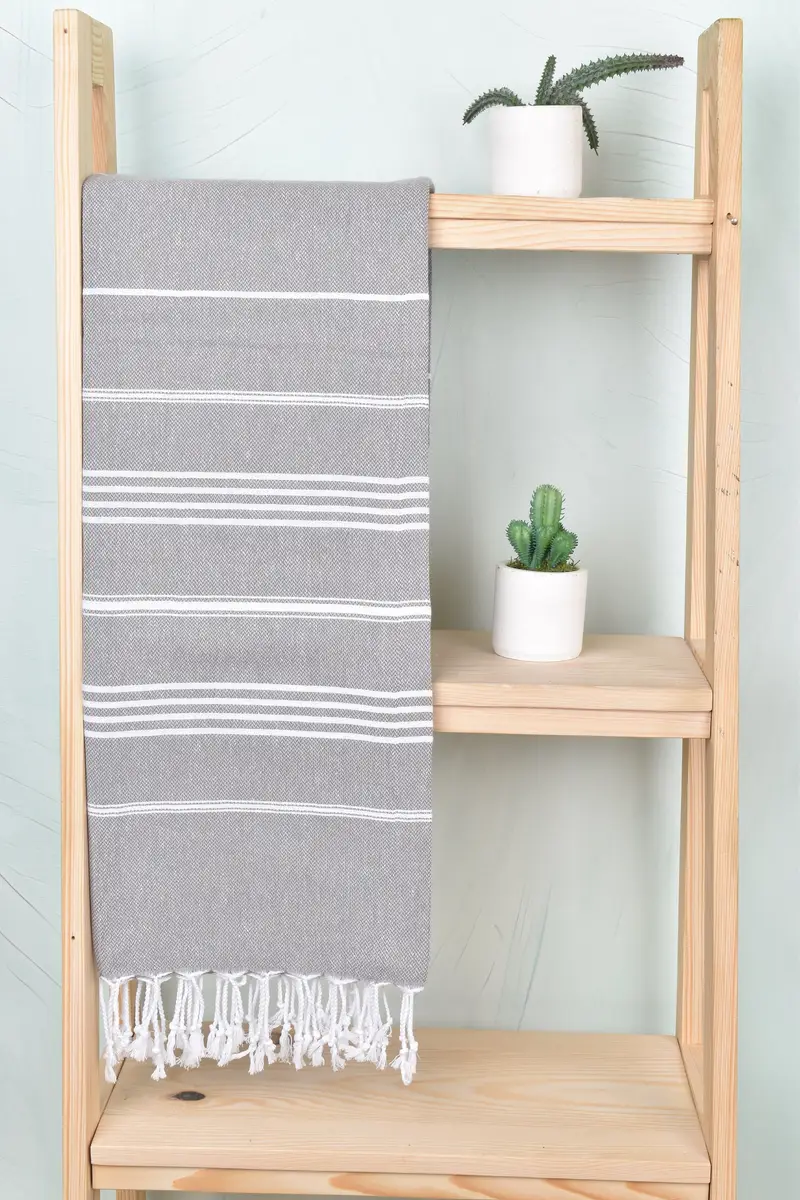 Home Decor Towel, Oversized Beach Towel, Lightweight towel, Soft and absorbent Turkish towel, Gift For Him, 70x40 Cotton Striped Towel, Soft towel - 8