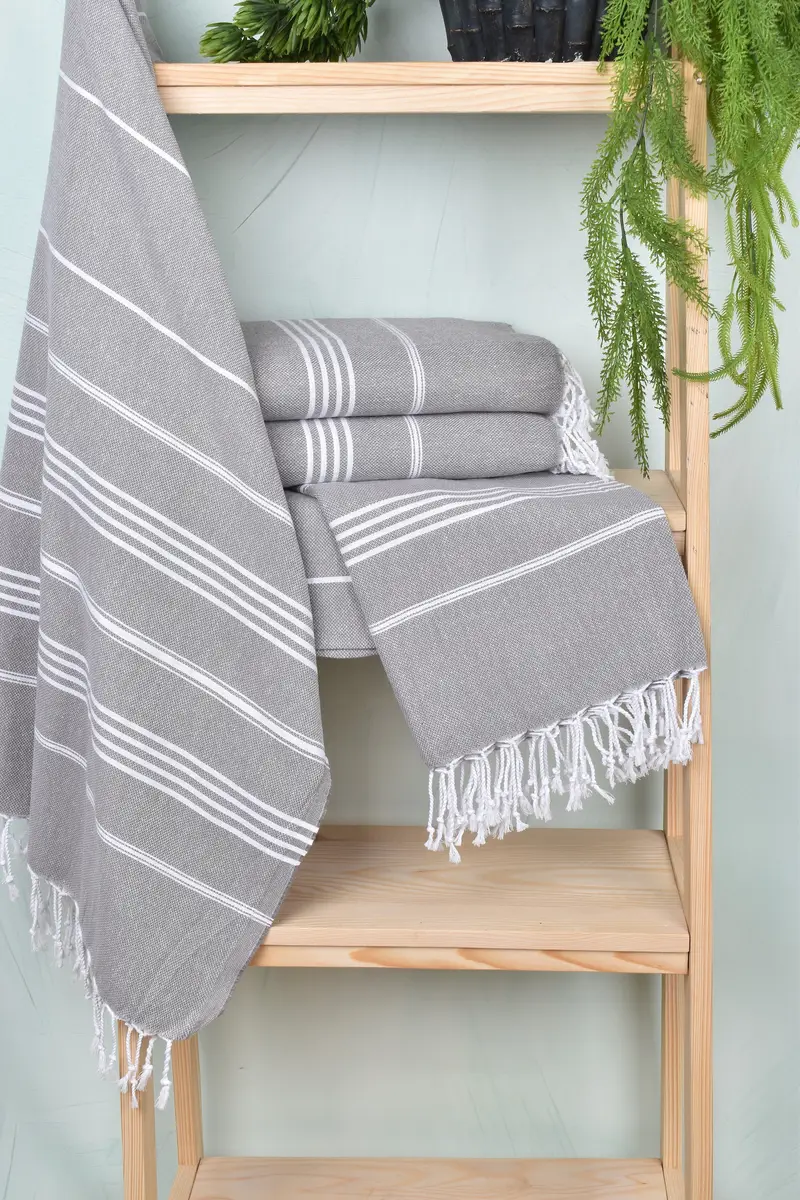 Home Decor Towel, Oversized Beach Towel, Lightweight towel, Soft and absorbent Turkish towel, Gift For Him, 70x40 Cotton Striped Towel, Soft towel - 6