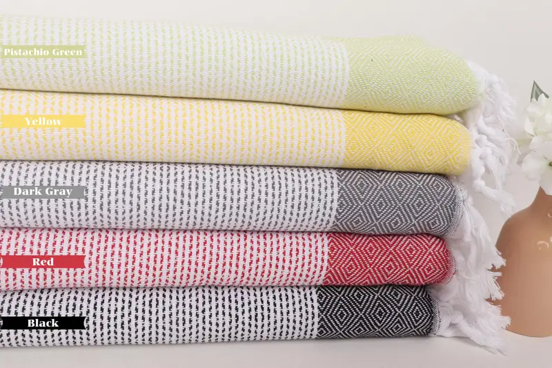 Organic Tea Towel, Wedding Favors, Travel Towel, Best Friend Gift, Kitchen Towel, Wedding Shower Gift, 40x18 Cotton Diamond Towel, Custom Hand Towel - 1