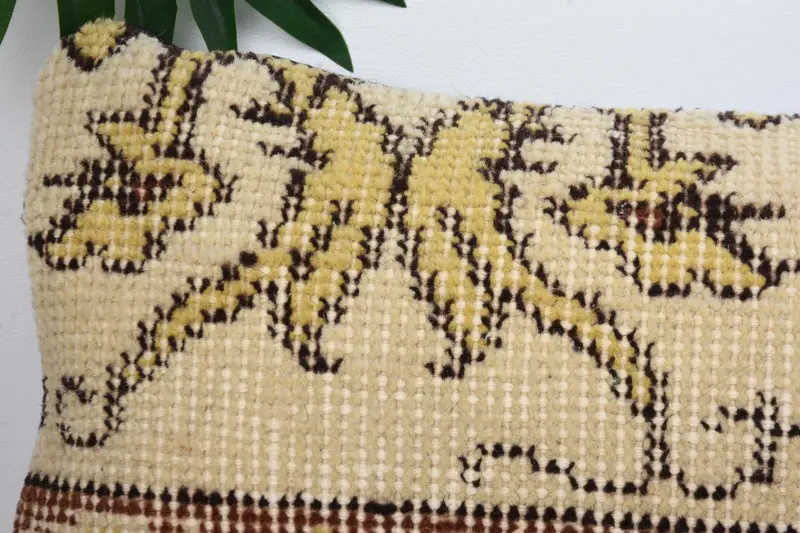 Armchair Pillow Cover, Cushion Case, 8x16 Beige Pillow Cover, Chair Cushion, Vintage Kilim Throw Pillow, Boho Pillow, Interior Designer Pillow - 2