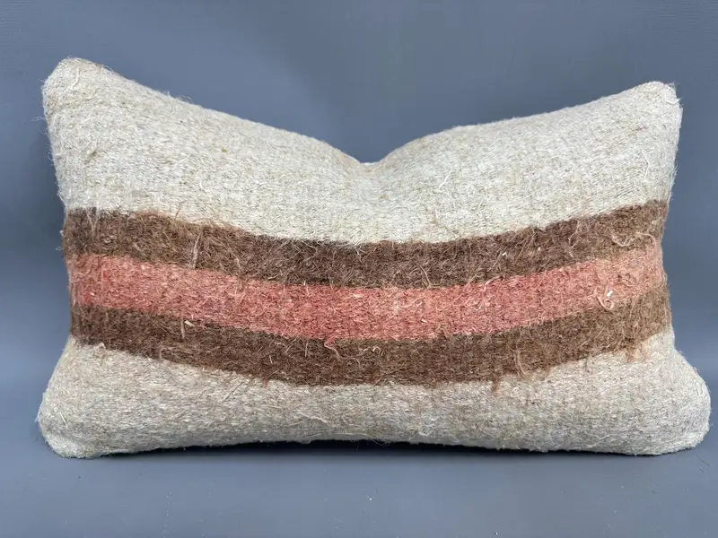 12x20 Beige Cushion Cover, Home Decor Pillow, Shabby Chic Pillow, Handmade Kilim Cushion, Kilim Pillow Cover, Garden Cushion Cover, Pillow Case - 1