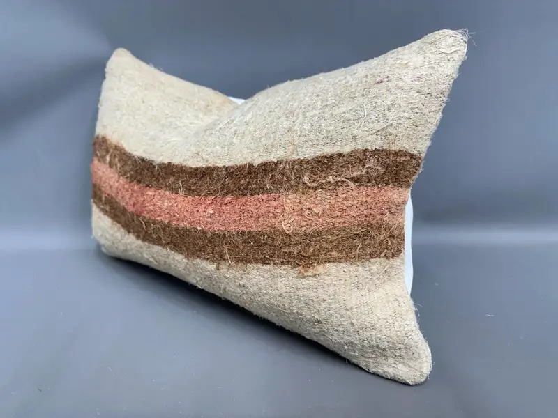 12x20 Beige Cushion Cover, Home Decor Pillow, Shabby Chic Pillow, Handmade Kilim Cushion, Kilim Pillow Cover, Garden Cushion Cover, Pillow Case - 3