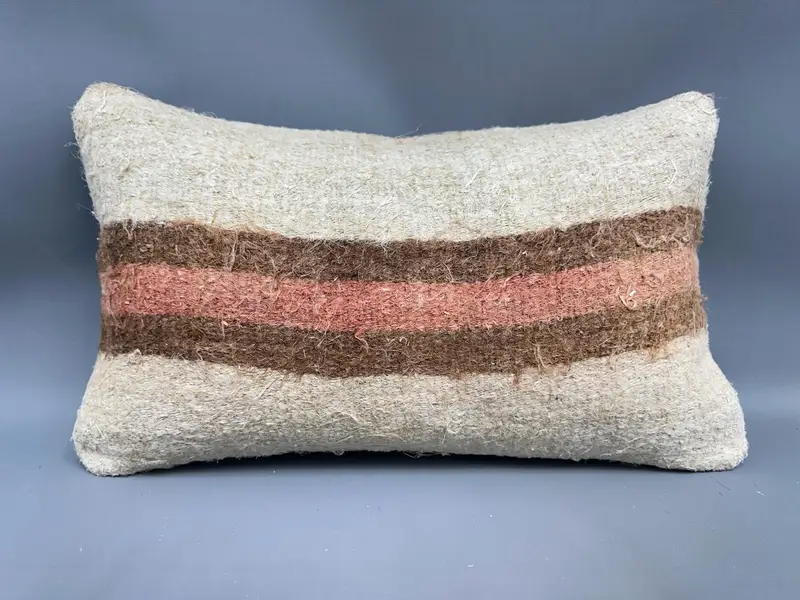 12x20 Beige Cushion Cover, Home Decor Pillow, Shabby Chic Pillow, Handmade Kilim Cushion, Kilim Pillow Cover, Garden Cushion Cover, Pillow Case - 4