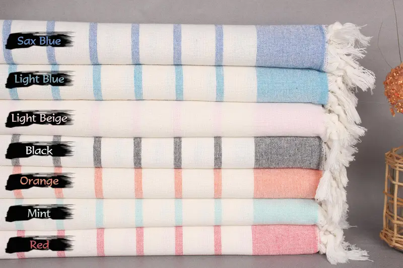Wedding Favors, Best Wedding Gift, Bridesmaid Gifts, Turkish Towel, Kitchen Towel, Beach Bachelorette Party Decorations, 36x18 Cotton Striped Towel - 1
