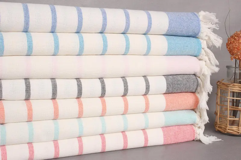 Wedding Favors, Best Wedding Gift, Bridesmaid Gifts, Turkish Towel, Kitchen Towel, Beach Bachelorette Party Decorations, 36x18 Cotton Striped Towel - 2