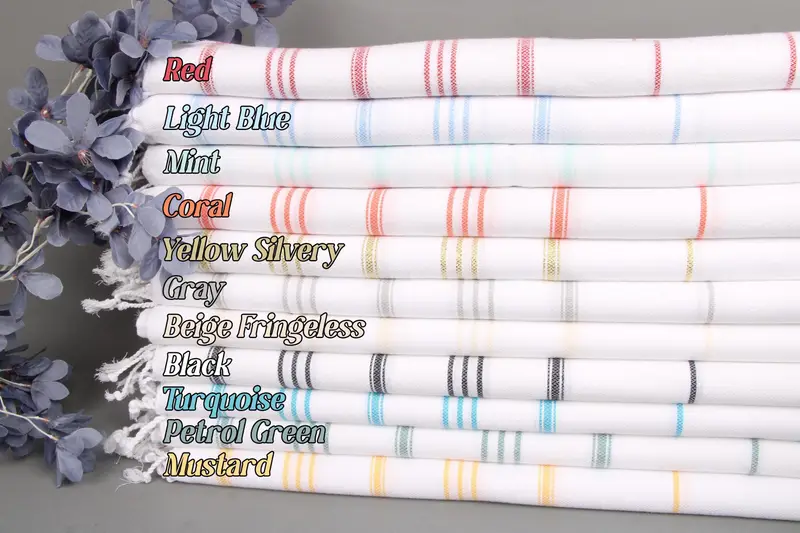 Cotton Dish Towel Organic or Recycled, 24x40 Inches, Beige, Handwoven