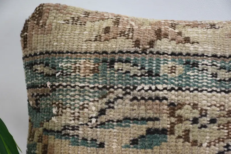 Kilim Cushion Sham, Pillow, Vintage Pillow, Turkish Pillow, 12x12 Beige Pillow Cover, Pattern Throw Pillow Sham, Decorative Pillow Case - 2