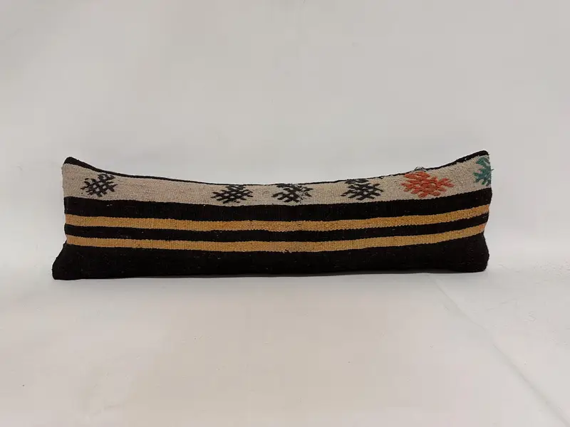 Kilim Pillow Cover, 12x43 Beige Pillow Cover, Rustic Pillow Case, Vintage Kilim Throw Pillow, Gift Pillow, Cushion, Ethnic Pillow Sham - 1