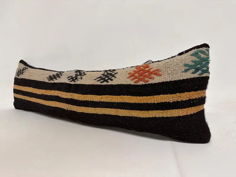 Kilim Pillow Cover, 12x43 Beige Pillow Cover, Rustic Pillow Case, Vintage Kilim Throw Pillow, Gift Pillow, Cushion, Ethnic Pillow Sham - 3