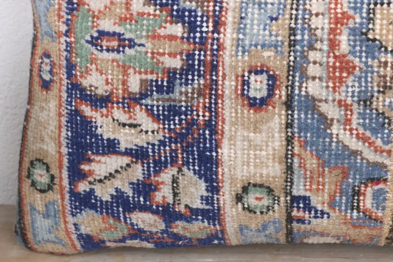 Cushion, Handmade Kilim Cushion, Sofa Pillow Cover, Kilim Pillow, Kilim Cushion Sham, Yoga Pillow Cover, 12x20 Blue Cushion Case - 3