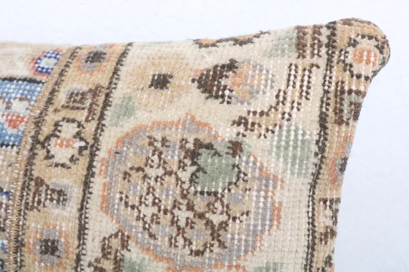 Cushion, Handmade Kilim Cushion, Sofa Pillow Cover, Kilim Pillow, Kilim Cushion Sham, Yoga Pillow Cover, 12x20 Blue Cushion Case - 5