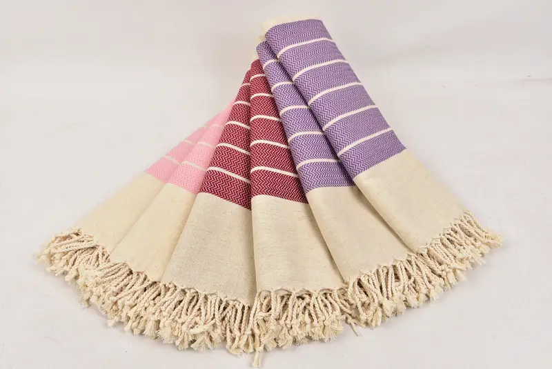 Bachelor Gift, Monogrammed Beach Towel, Pool Towels, Fouta towel, Gift For Him, Eco-friendly Turkish peshtemal towel, 68x40 Linen Zig zag Towel - 4