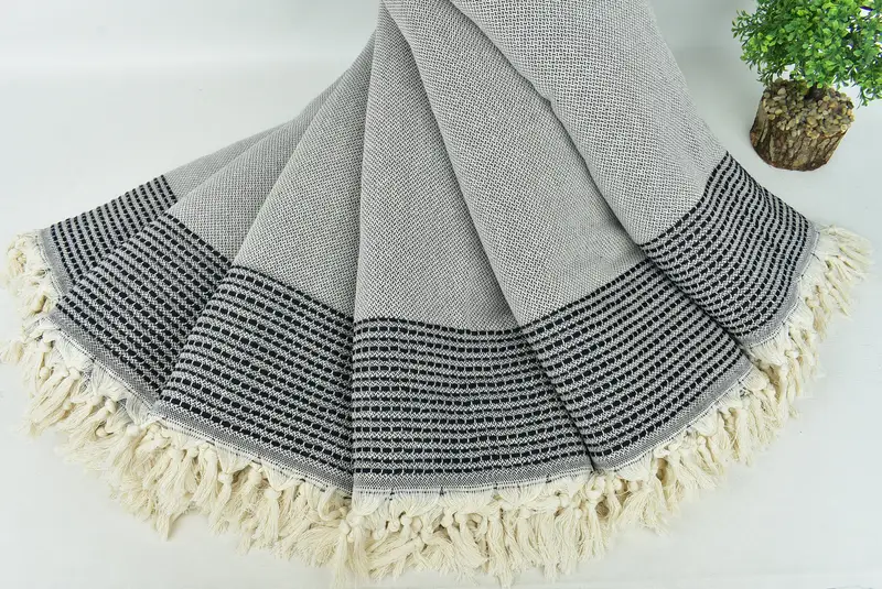 Beach Theme Bachelorette Party, Tablecloth, Decorative Bedspread, 96x92 Cotton Striped Towel, Woven Blanket, Bridesmaid Proposal Gift, Bedspread - 4
