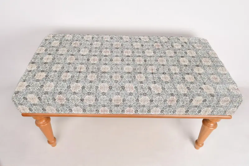 モジュール式グリーン&オレンジキリム風オットマン、ウールブレンドソファセット