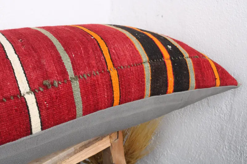 Boho Pillow, Pet Pillow Sham, Nautical Throw Cushion Case, Pillow Cover, Pillow for Sofa, Home Decor Pillow, 16x48 Red Pillow Sham, Car Pillow Case - 5