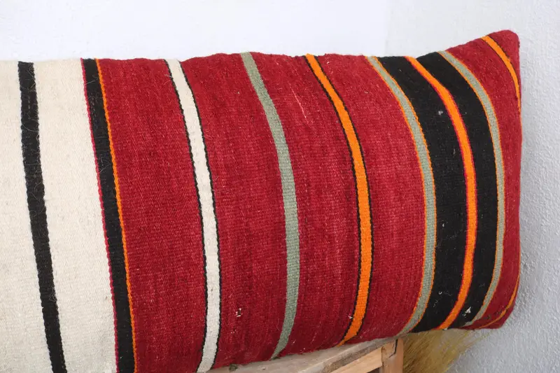 Boho Pillow, Pet Pillow Sham, Nautical Throw Cushion Case, Pillow Cover, Pillow for Sofa, Home Decor Pillow, 16x48 Red Pillow Sham, Car Pillow Case - 4