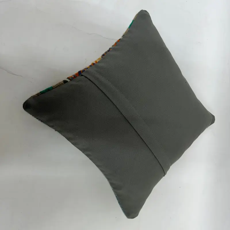 Cushion Case, Throw Kilim Pillow, Turkish Pillow, Ethnic Pillow Cover Cushion Cover, 16x16 Green Pillow Cover, Kilim Pillow Cover, Authentic Cushion - 7