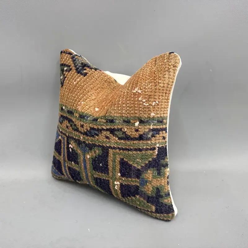Vintage Kilim Pillow, Pillow for Couch, Vintage Kilim Throw Pillow, Vintage Throw Cushion Case, 12x12 Blue Cushion, Pillow Case, Indoor Pillow - 3