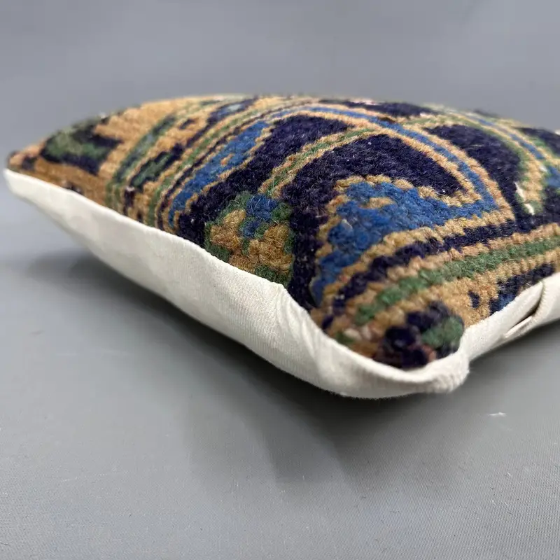 Vintage Kilim Pillow, Pillow for Couch, Vintage Kilim Throw Pillow, Vintage Throw Cushion Case, 12x12 Blue Cushion, Pillow Case, Indoor Pillow - 6