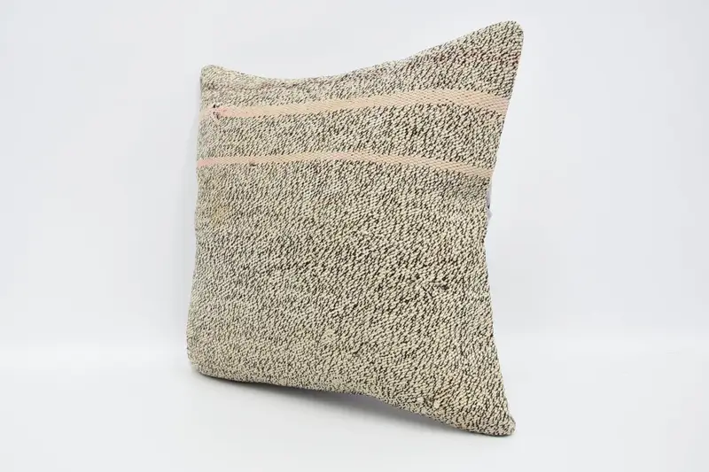 16x16 Brown Cushion Case, Antique Pillows, Pillow Cover, Vintage Pillow, Luxury Cushion Case, Ethnic Throw Cushion Cover, Kilim Pillow - 4