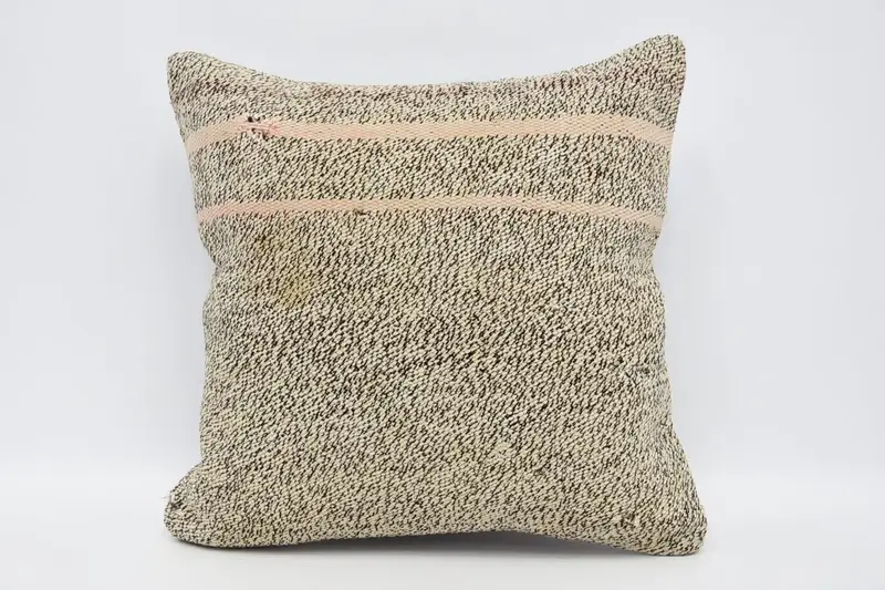 16x16 Brown Cushion Case, Antique Pillows, Pillow Cover, Vintage Pillow, Luxury Cushion Case, Ethnic Throw Cushion Cover, Kilim Pillow - 1
