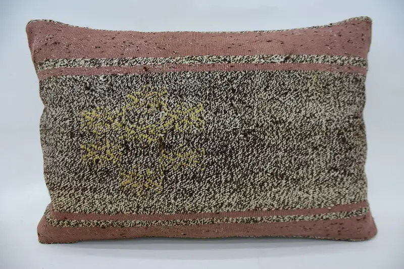 Shabby Chic Pillow, Turkish Kilim Pillow, Pillow Sham, Vintage Pillow, Seat Pillow, Outdoor Pillow Sham, Antique Pillows, 16x24 Beige Pillow Case - 5