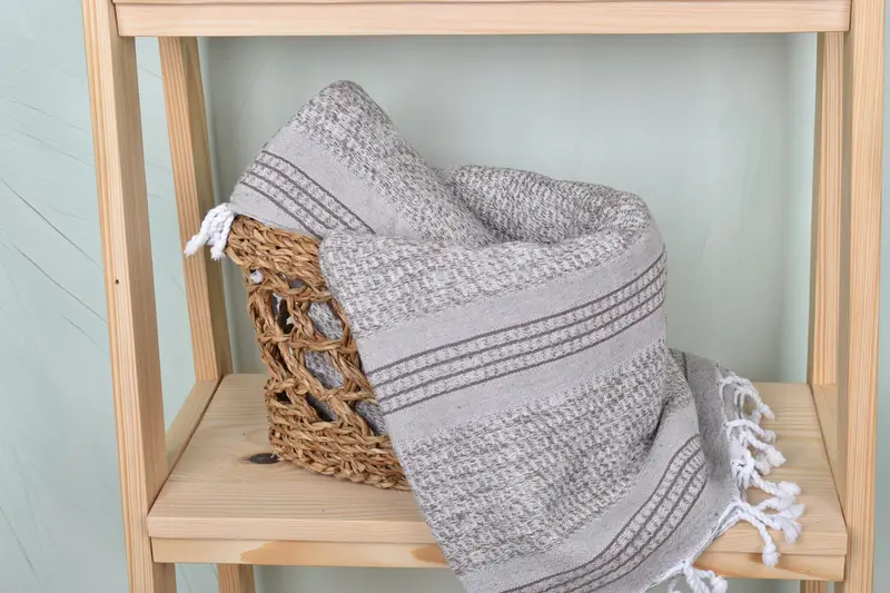 Lightweight Turkish towel, 70x36 Linen Striped Towel, Custom Towel, Summer Towel, Quick-drying cotton Turkish beach towel, Turkish towel, Spa Gift - 4