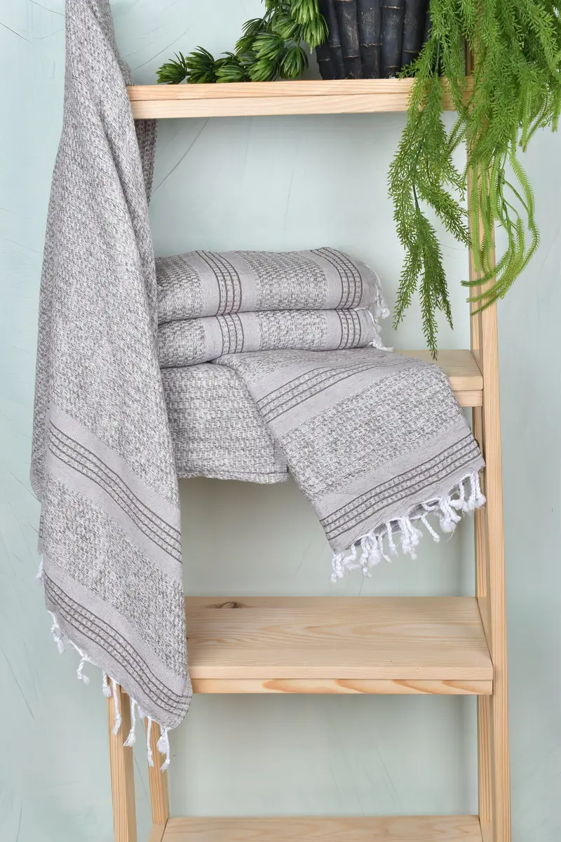 Lightweight Turkish towel, 70x36 Linen Striped Towel, Custom Towel, Summer Towel, Quick-drying cotton Turkish beach towel, Turkish towel, Spa Gift - 6