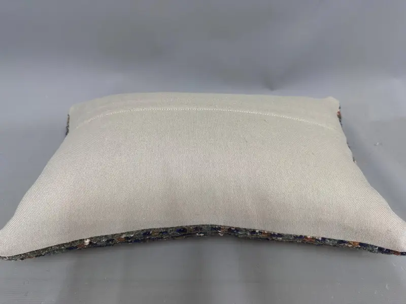 Bed Pillow Sham, Accent Throw Cushion Case, 12x20 Blue Pillow Case, Ethnical Kilim Rug Pillow, Kilim Pillow Cover, Cushion, Handmade Kilim Cushion - 7