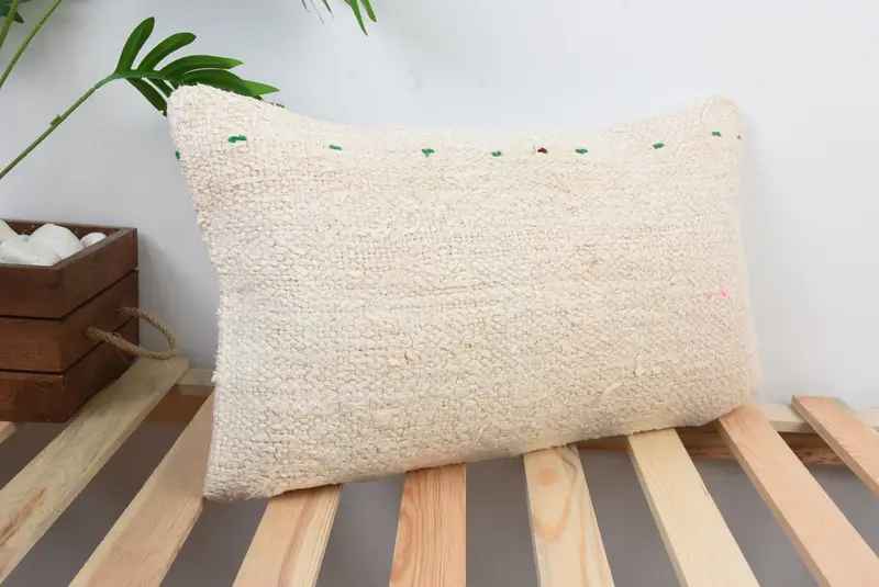 Vintage Pillow, Turkish Pillow, Pillow for Sofa, 12x20 Rainbow Pillow Sham, Vintage Kilim Pillow Cushion Cover, Bench Cushion, Cushion Cover - 4