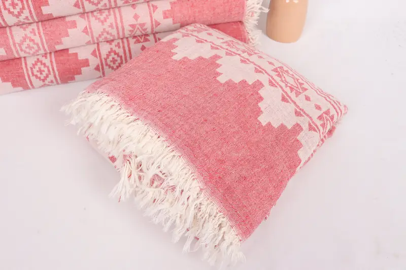 Turkish Blanket, Personalized Blanket, 92x80 Cotton Kilim Towel, House Warming Gift, Woven Blanket, Bachelorette Party Gifts For Bride - 5