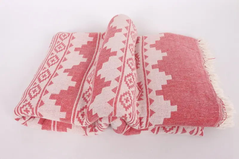 Turkish Blanket, Personalized Blanket, 92x80 Cotton Kilim Towel, House Warming Gift, Woven Blanket, Bachelorette Party Gifts For Bride - 6
