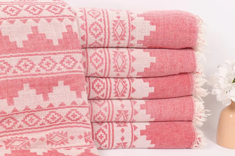 Turkish Blanket, Personalized Blanket, 92x80 Cotton Kilim Towel, House Warming Gift, Woven Blanket, Bachelorette Party Gifts For Bride - 1