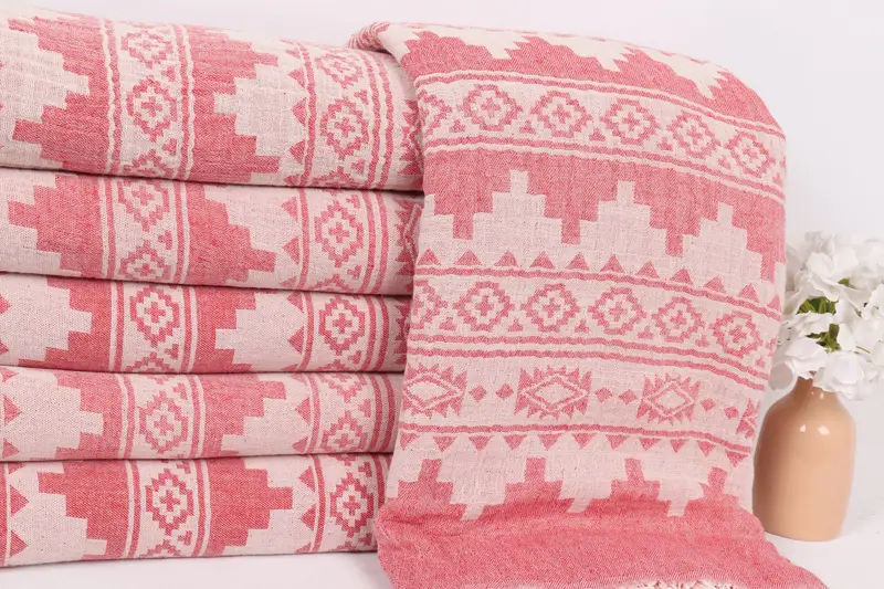 Turkish Blanket, Personalized Blanket, 92x80 Cotton Kilim Towel, House Warming Gift, Woven Blanket, Bachelorette Party Gifts For Bride - 2