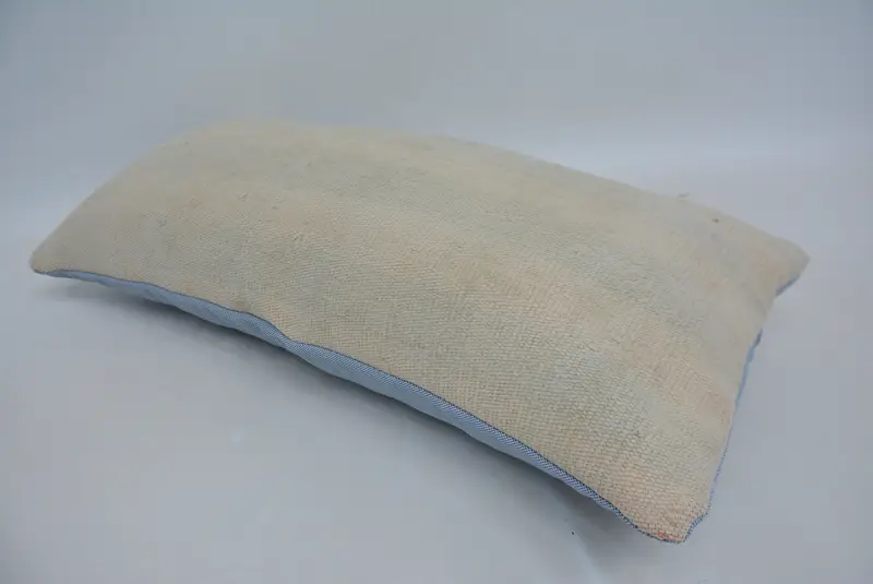 Cushion, Turkish Kilim Pillow, 12x24 Beige Pillow Sham, One Of A Kind Pillow Case, Handmade Rug Seat Cushion, Boho Pillow, Throw Kilim Pillow - 6