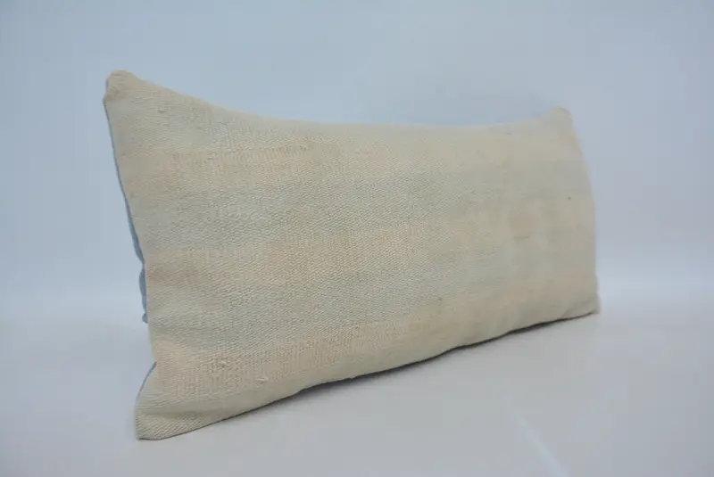 Cushion, Turkish Kilim Pillow, 12x24 Beige Pillow Sham, One Of A Kind Pillow Case, Handmade Rug Seat Cushion, Boho Pillow, Throw Kilim Pillow - 3
