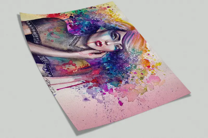 3d Wall Paper,Paper Wall Art ,Modern Mural,Wall Paper Peel and Stick,Colorful Girl Wall Painting,Rainbow Wall Poster, - 7