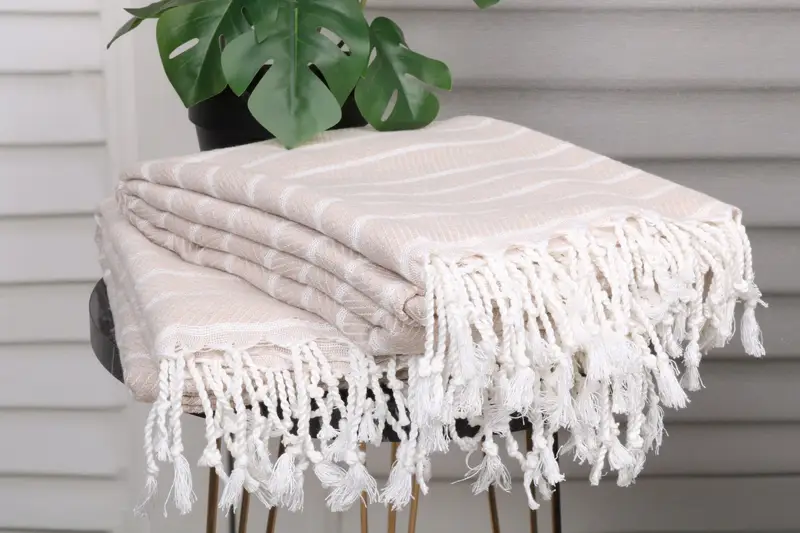 70x40 Bamboo Herringbone Towel, Turkish hand towel, Bridal Shower Gift, Turkish Bath Towel USA, Best Friend Gift Ideas, Home Decor Gifts - 3