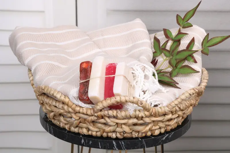 70x40 Bamboo Herringbone Towel, Turkish hand towel, Bridal Shower Gift, Turkish Bath Towel USA, Best Friend Gift Ideas, Home Decor Gifts - 5