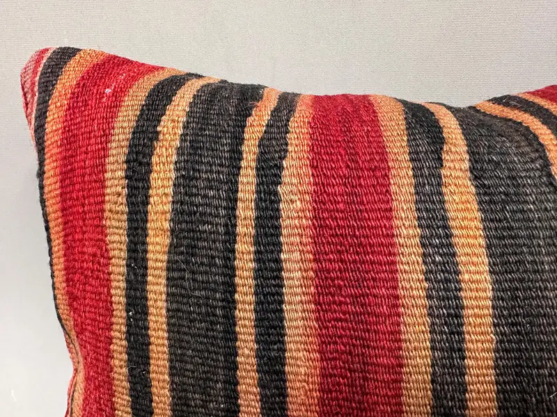 Kilim Cushion Sham, Authentic Pillow, Pillow for Sofa, Interior Designer Pillow, 12x20 Red Pillow Case, Pillow Case, Turkish Corner Pillow Cover - 5